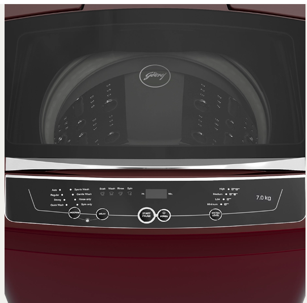 Top Load 7 KG 5 Star Eon Velvet Autumn Red - Image 3